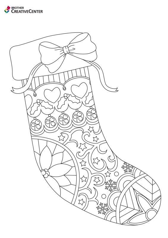 Free printable christmas sock coloring creative center