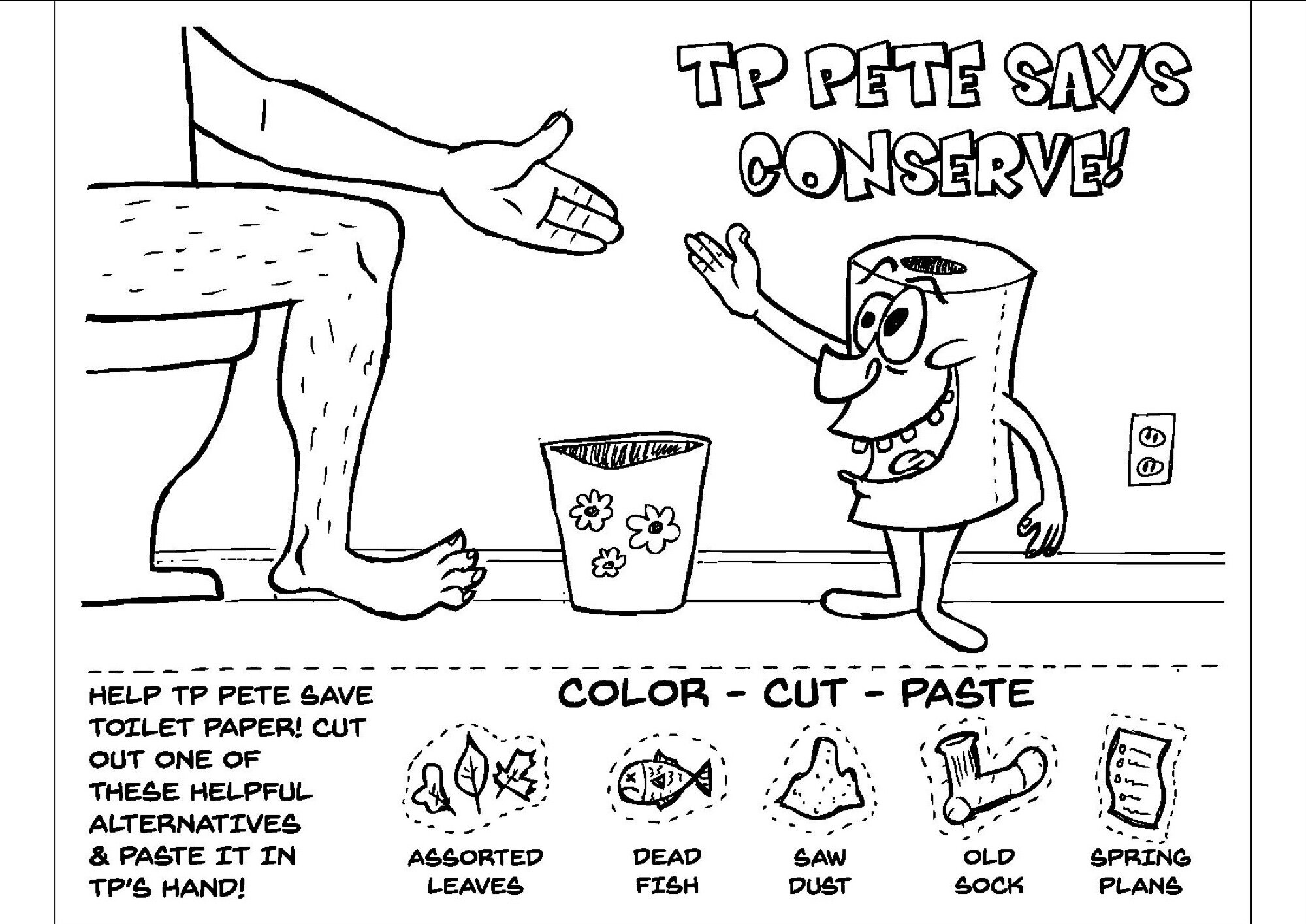 Printable coloring book toilet paper theme â the joplin toad