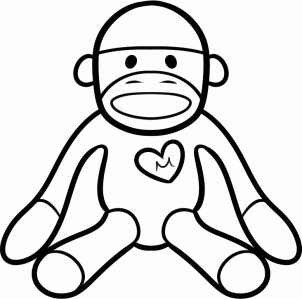 How to draw a sock monkey monkey coloring pages sock monkey chibi coloring pages