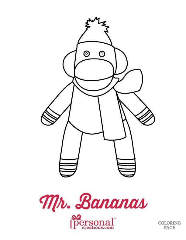 Sock monkey coloring pages