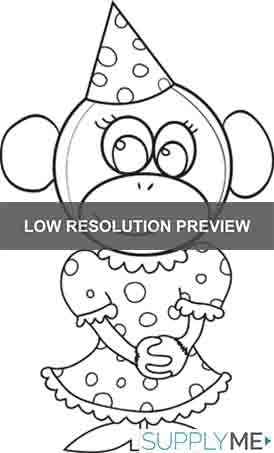 Printable cartoon monkey coloring page for kids â