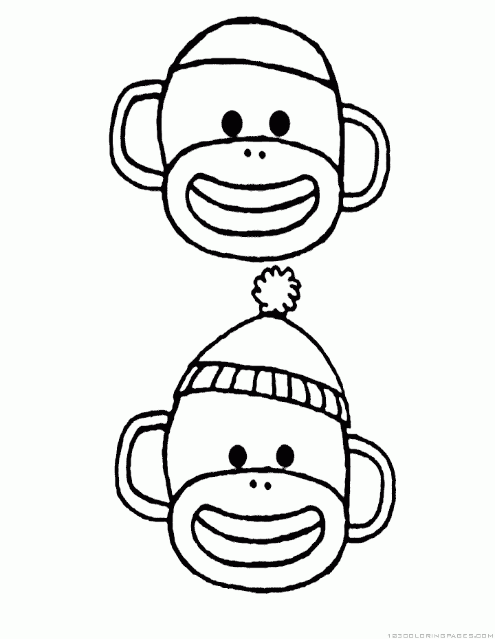 Monkey coloring pages
