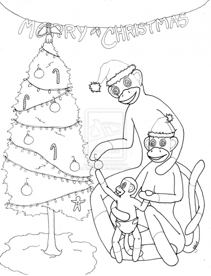Get this sock monkey coloring pages