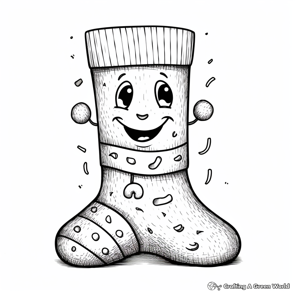 Crazy socks coloring pages