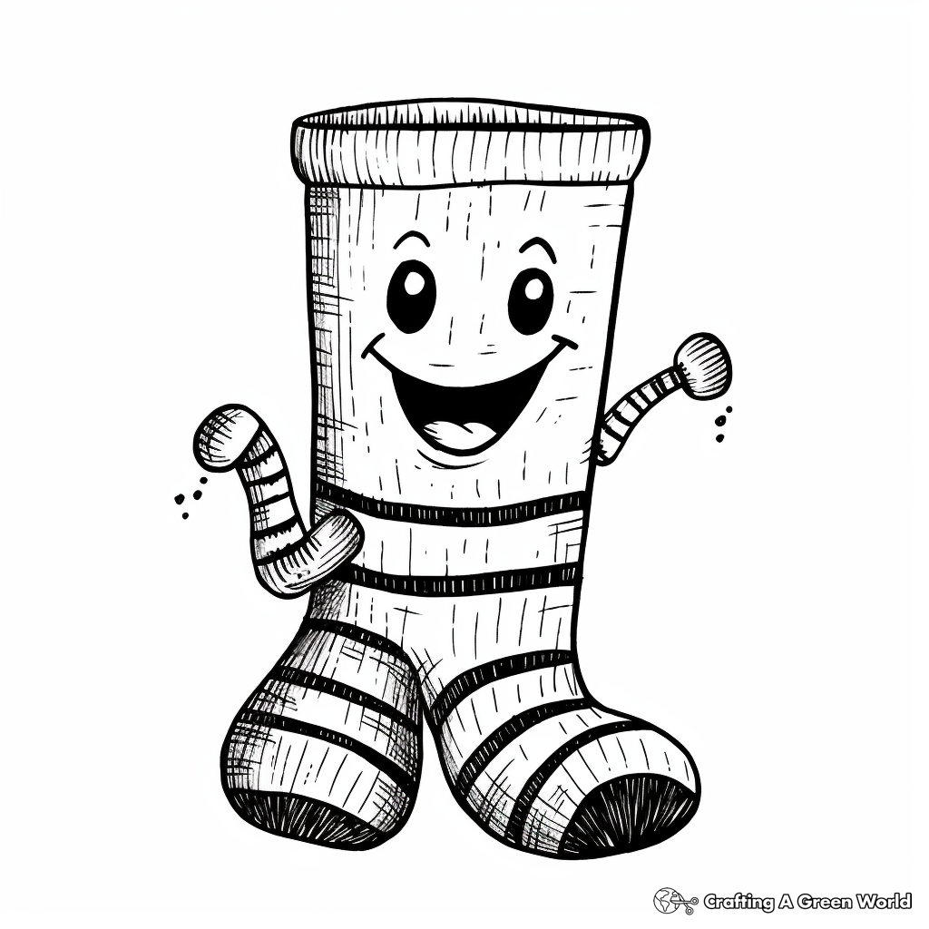 Crazy socks coloring pages