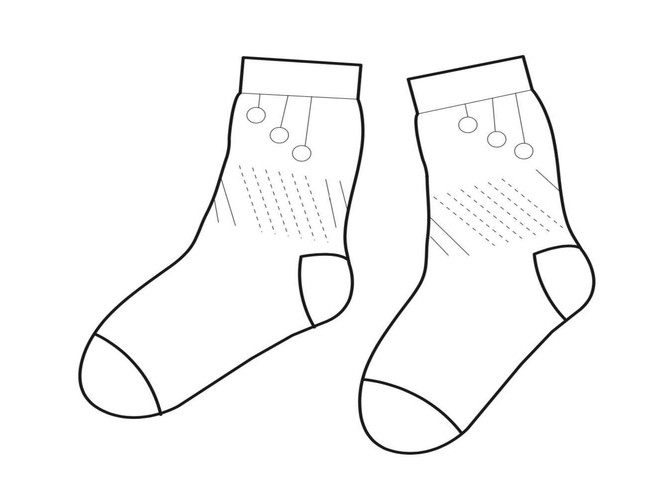 Baubles and candy canes sock pattern