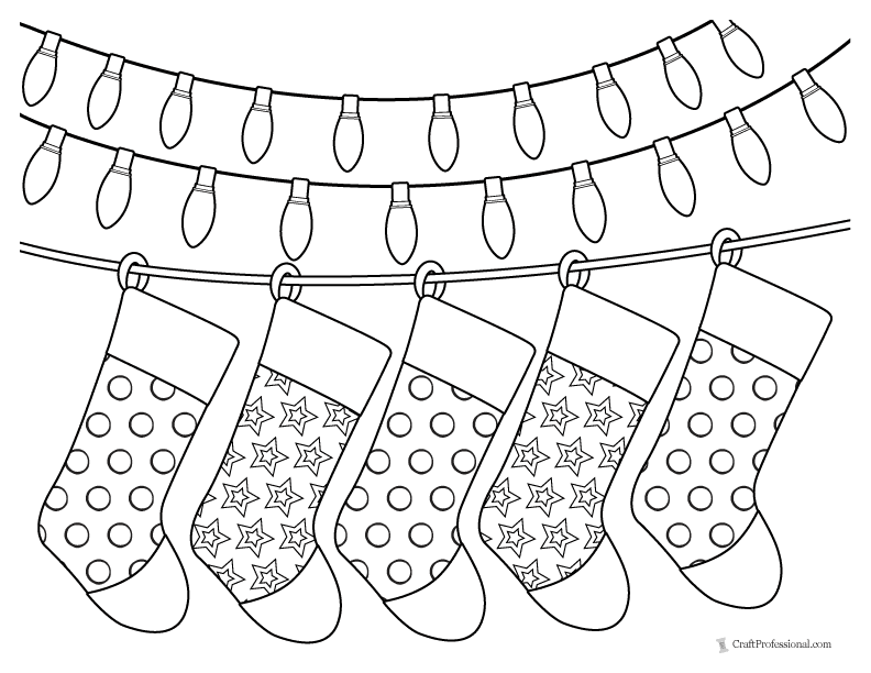 Christmas stocking coloring pages free