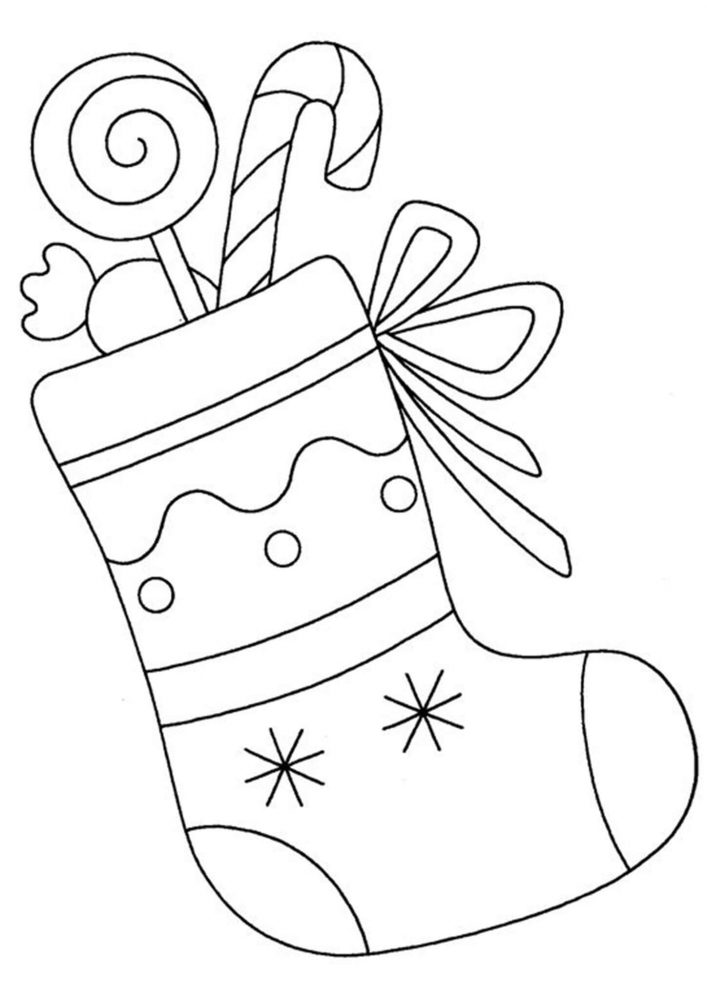 Christmas stocking coloring pages for kids