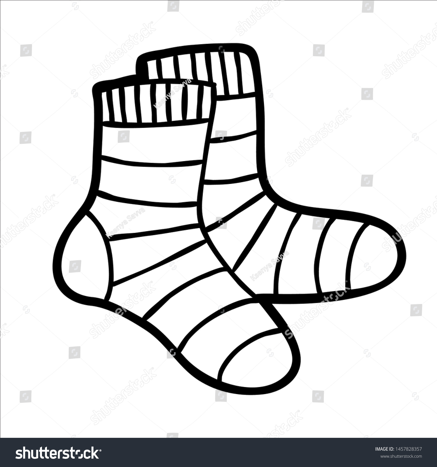 Coloring book children socks stock vector royalty free