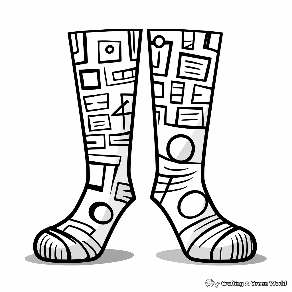 Crazy socks coloring pages