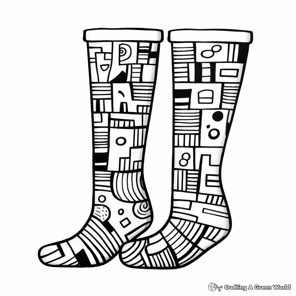 Crazy socks coloring pages