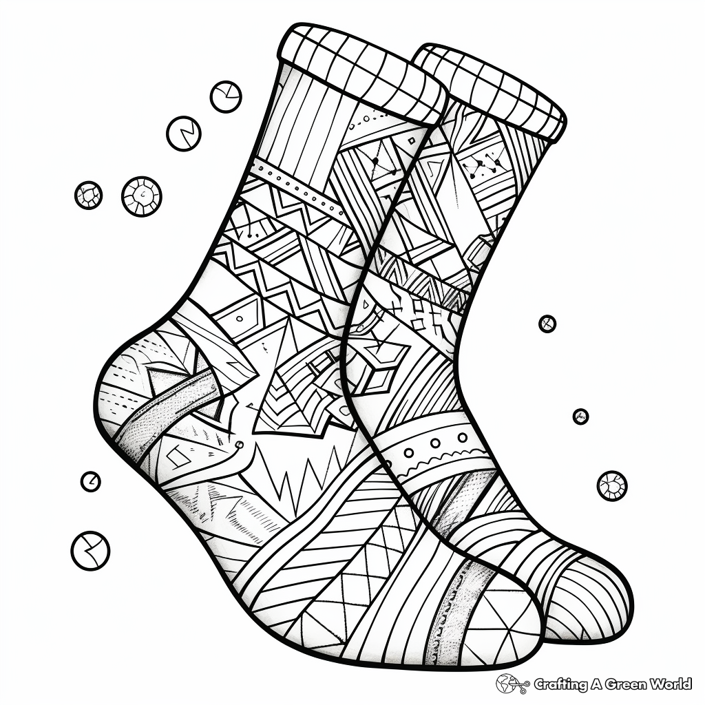 Crazy socks coloring pages