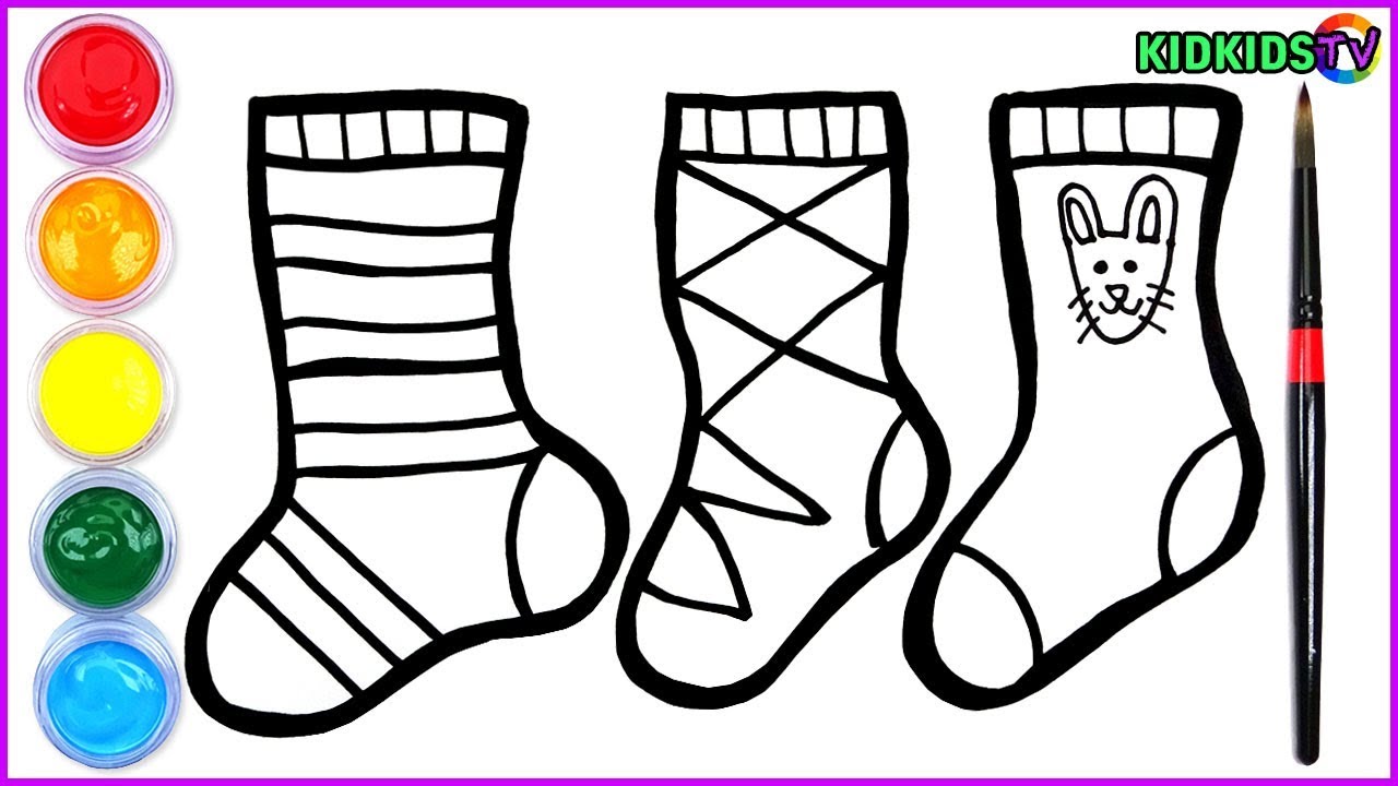 How to draw socks drawing and coloring pages for kids âart colours for kids âkidkids tv kids