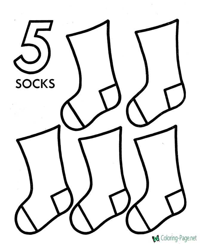 Printable counting worksheets socks
