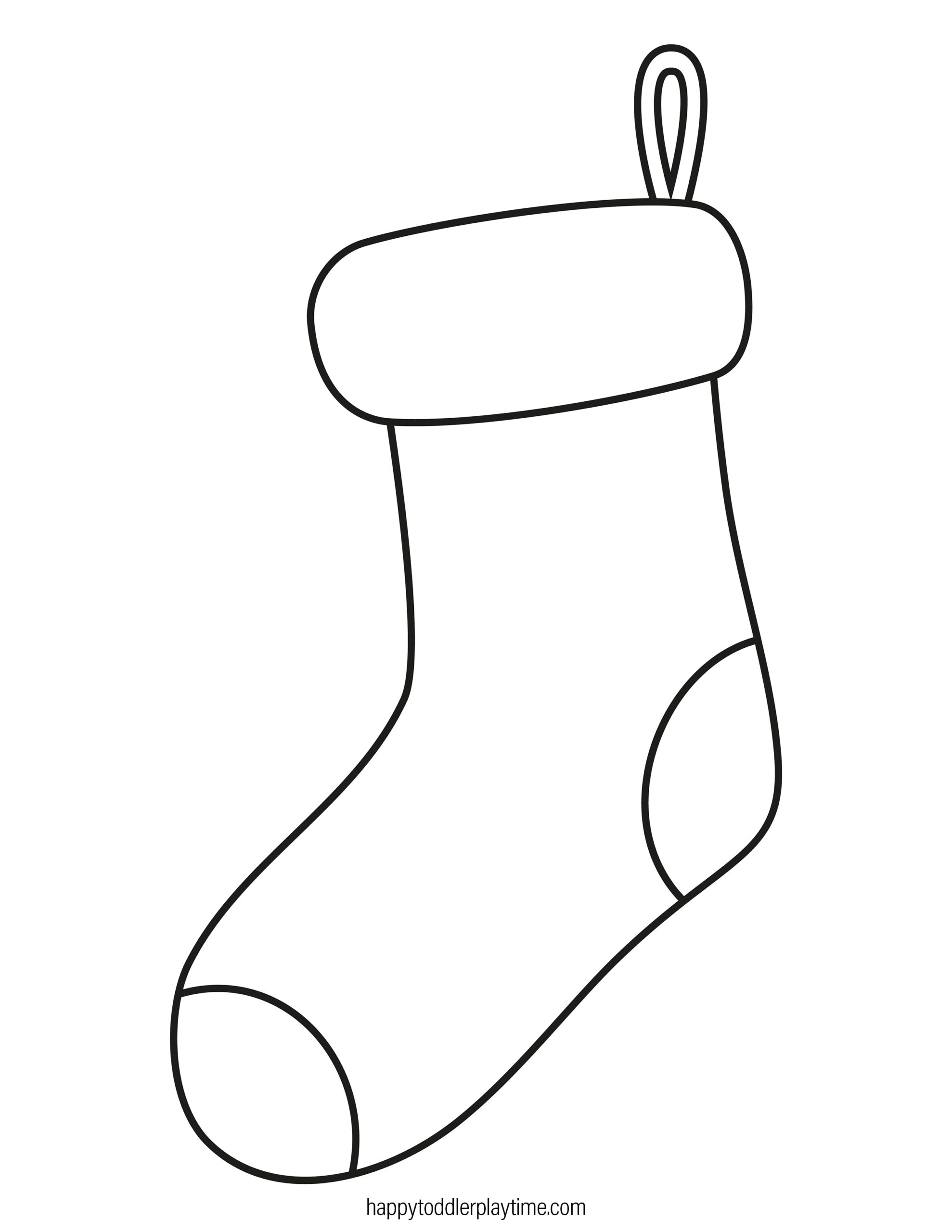 Free printable christmas stocking coloring pages