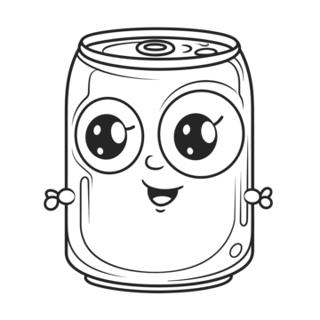 Cartoon can of soda coloring page with eye color outline sketch drawing vector soda can drawing soda can outline soda can sketch png and vector with transparent background for free download