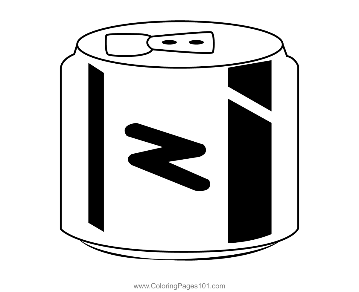 Soda can coloring page for kids