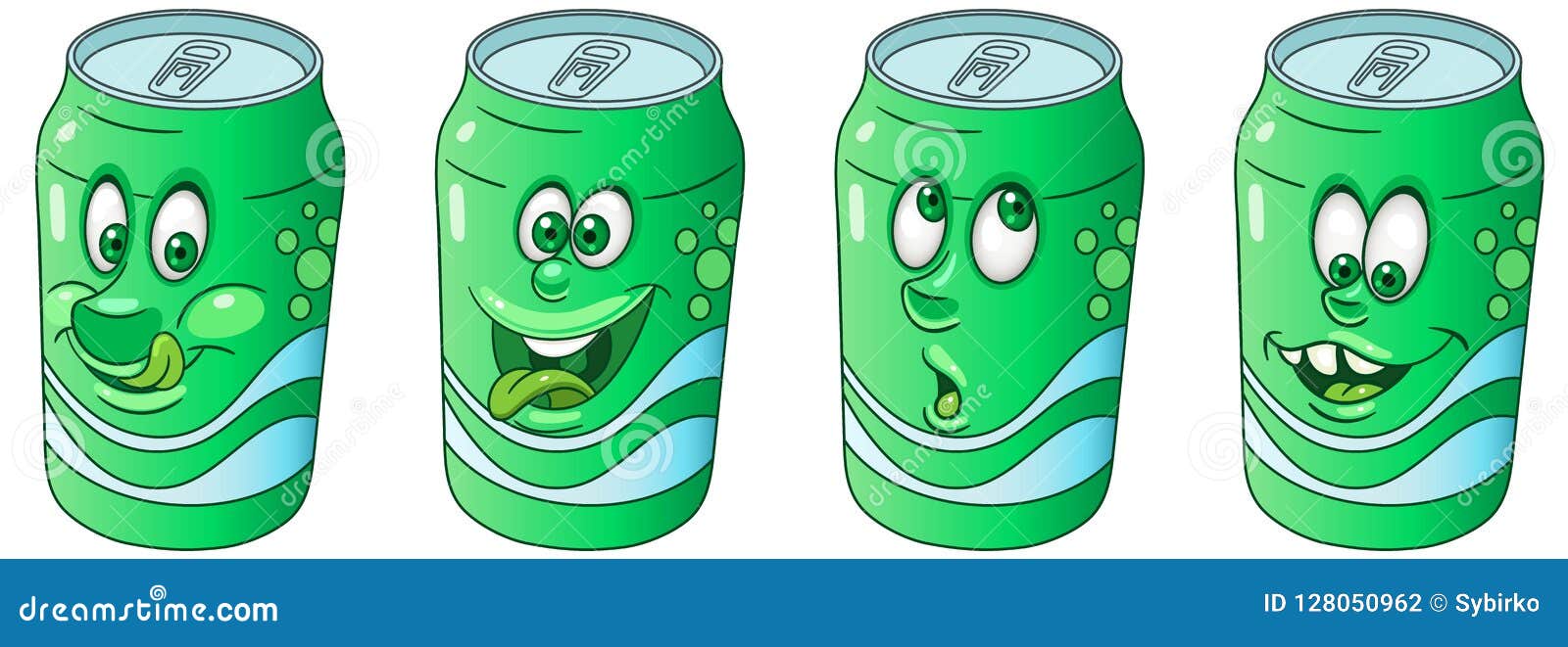 Soda can drink beverage emoji emoticon collection stock vector