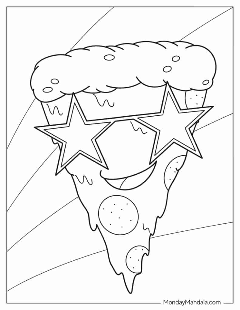 Pizza coloring pages free pdf printables