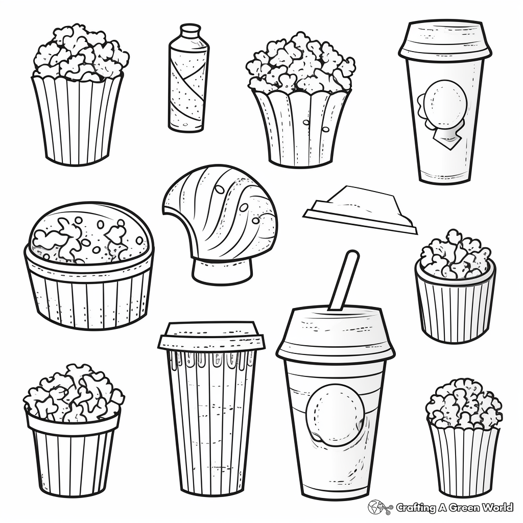 Popcorn coloring pages