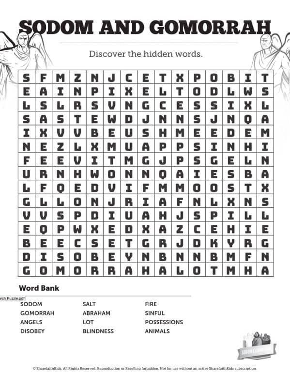The story of sodom and gomorrah sunday school coloring pages â