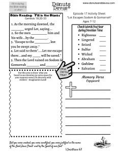 Lot escapes sodom gomorrah activity sheet ep