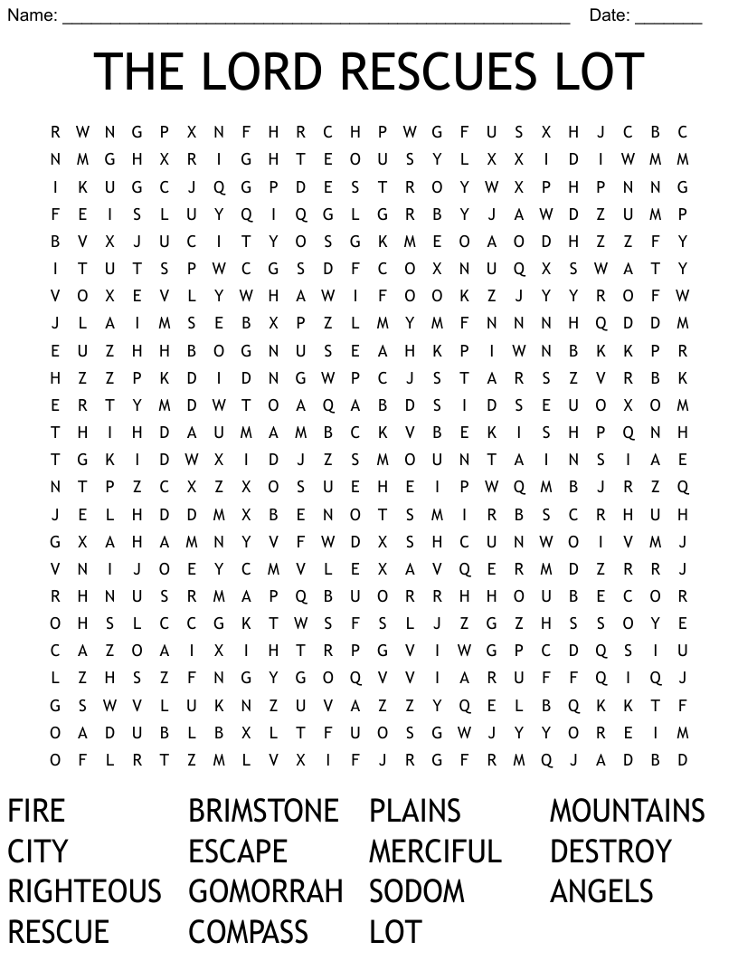 Sodom and gomorrah word search