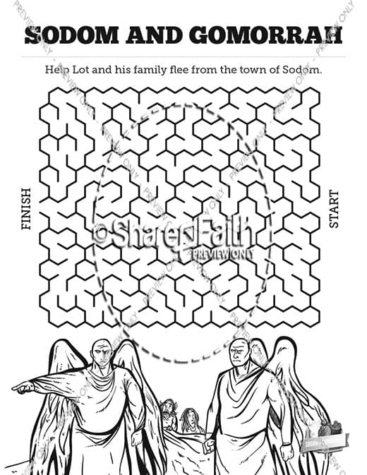 The story of sodom and gomorrah sunday school coloring pages â