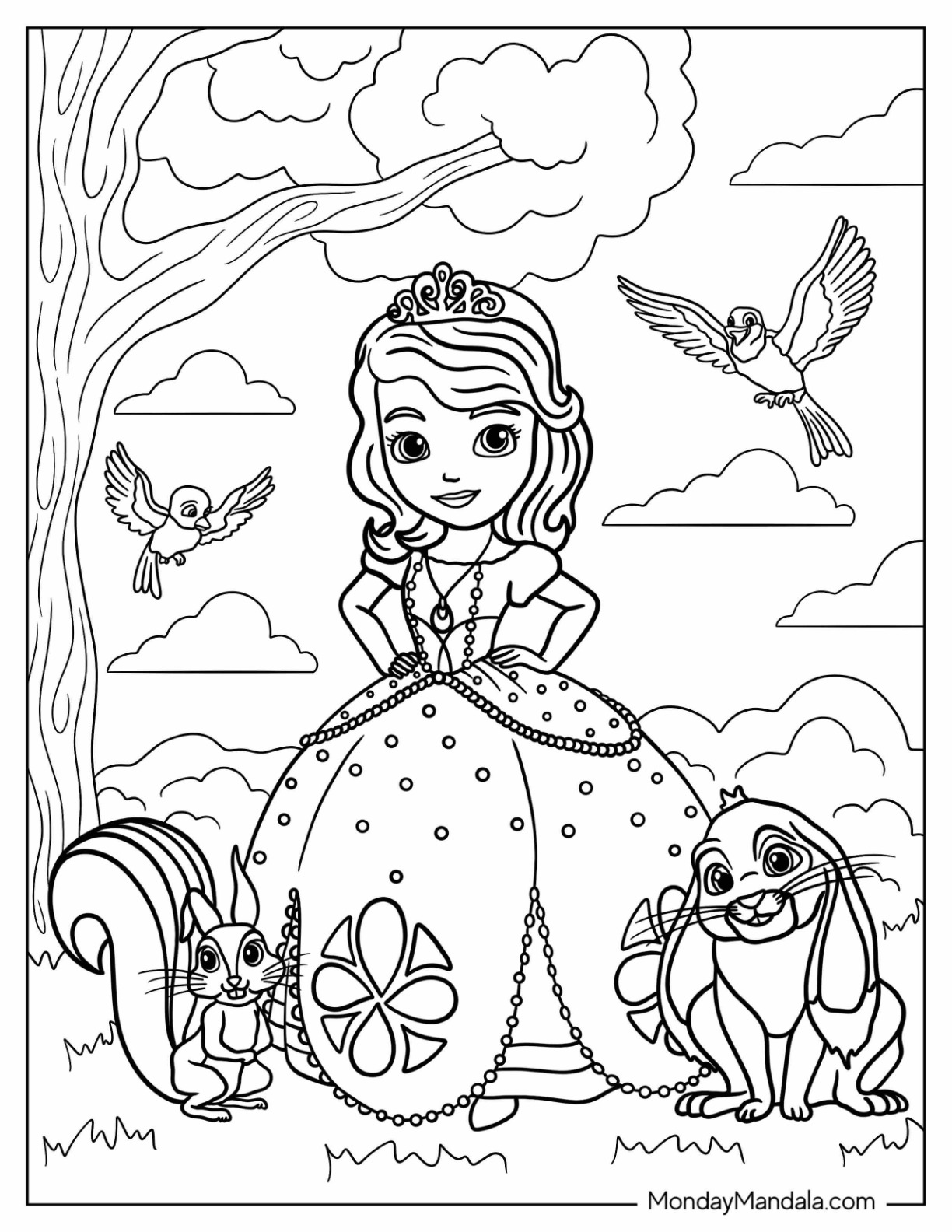 Sofia the first coloring pages free pdf printables