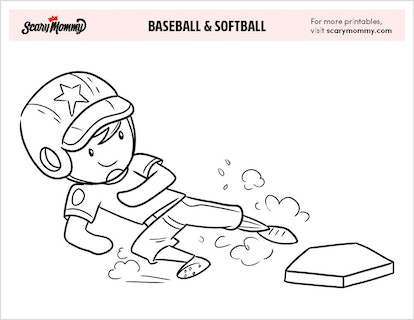 Knock it out of the park with these baseball and softball coloring pages