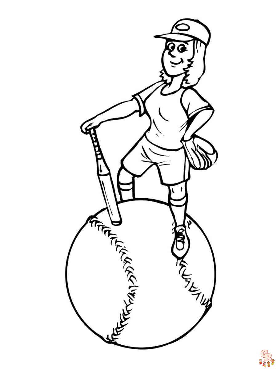 Score a home run with softball coloring pages