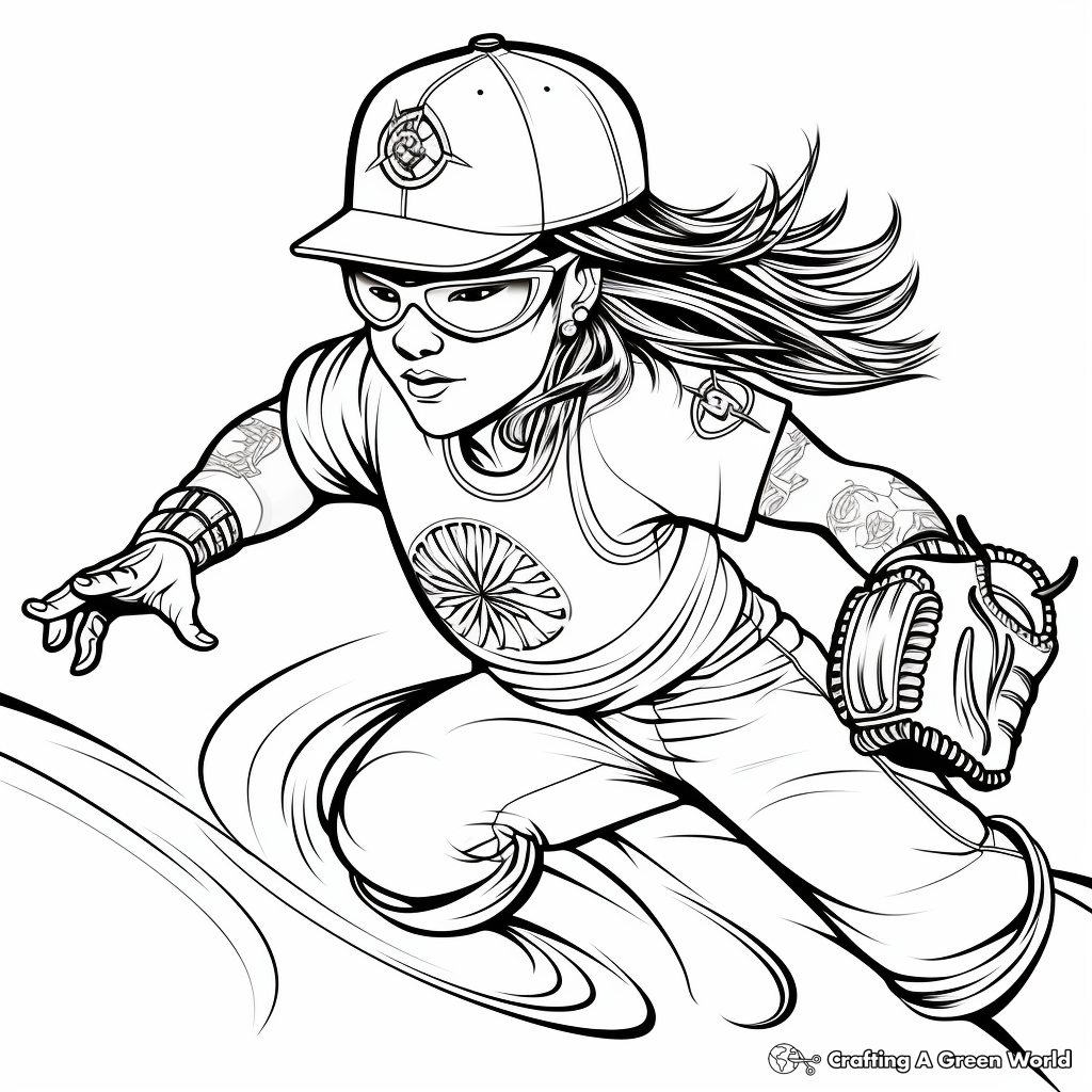 Softball coloring pages