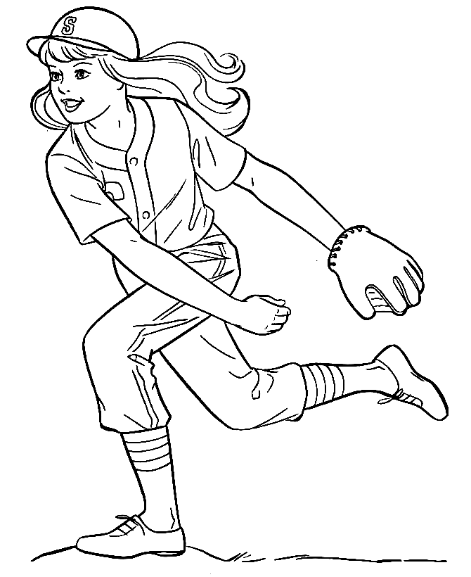 Softball coloring pages printable for free download