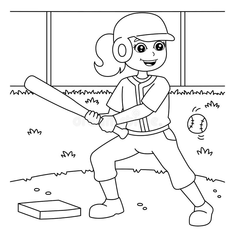 Baseball coloring stock illustrations â baseball coloring stock illustrations vectors clipart