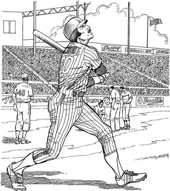 Yankee batter baseball coloring page purple kitty