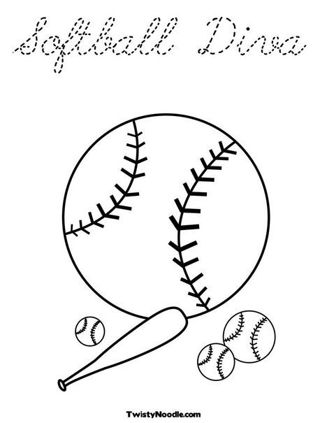 Softball diva coloring page coloring pages bat coloring pages sports coloring pages