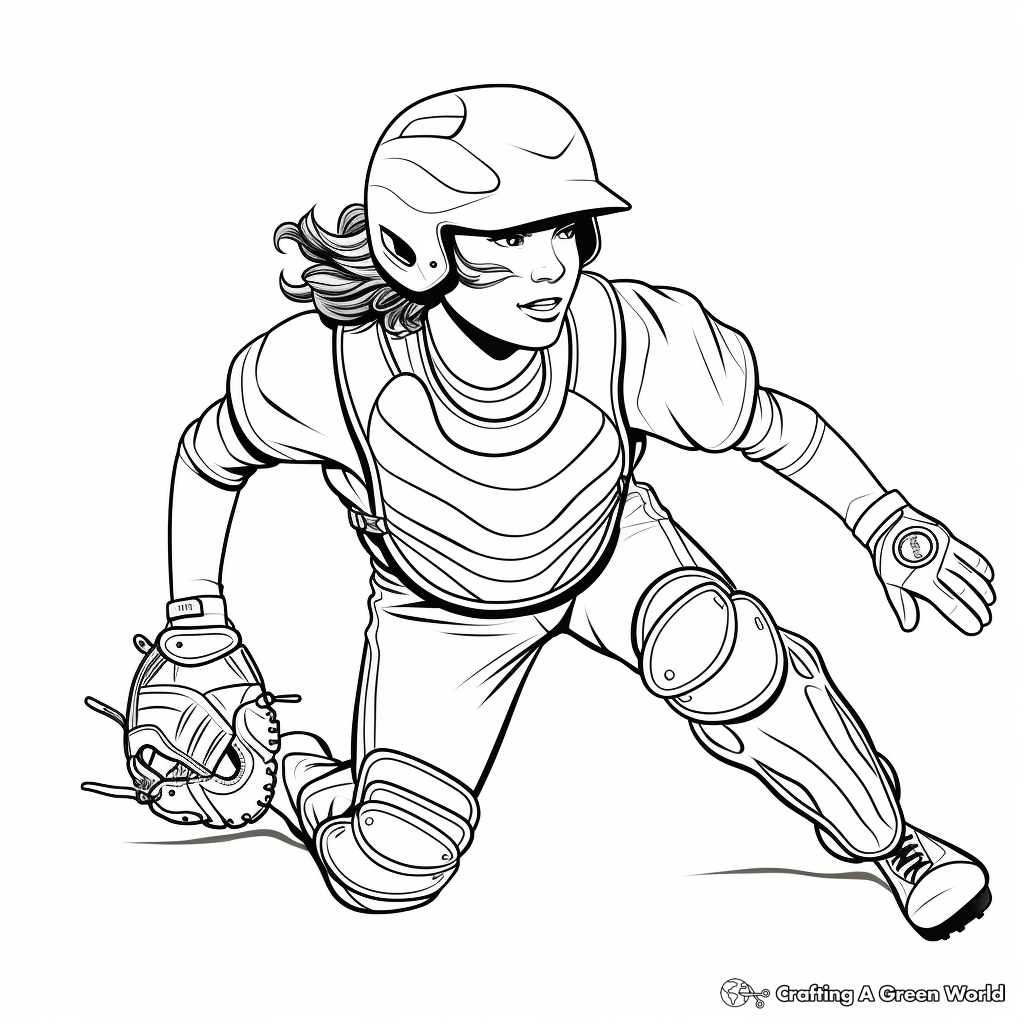 Softball coloring pages
