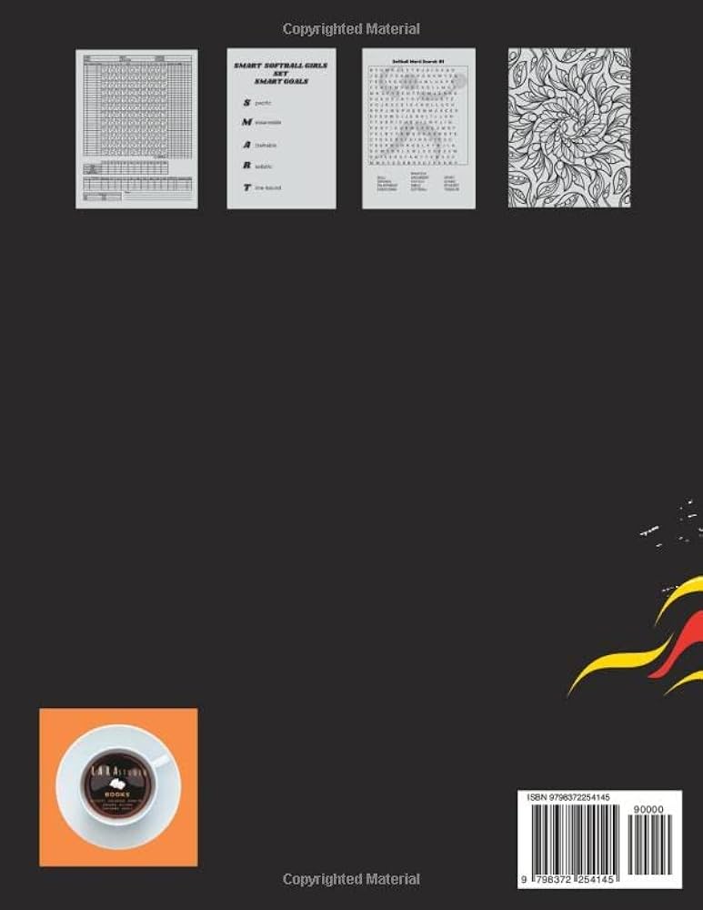 Softball girls are fire softball coloring activity book coloring pages word searches score sheets goal setting tutorial with graphic organizers perfect for teens and young adults studio lara