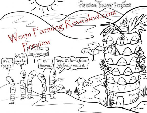 The worm farming coloring activity ebook â garden tower