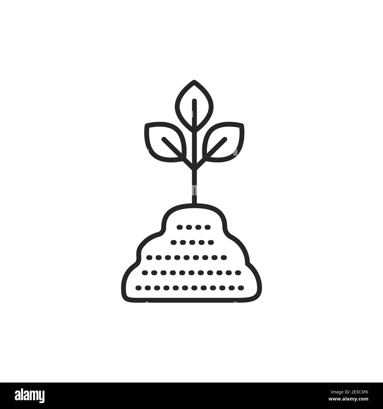 Plant in soil color line icon pictogram for web page mobile app promo stock vector image art