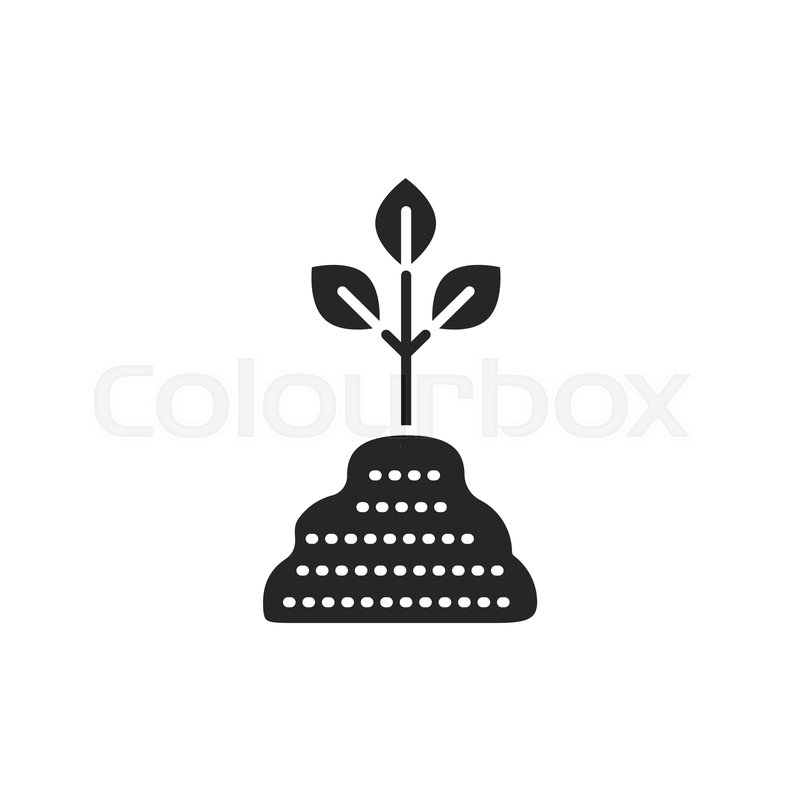 Plant in soil color line icon pictogram for web page mobile app promo stock vector