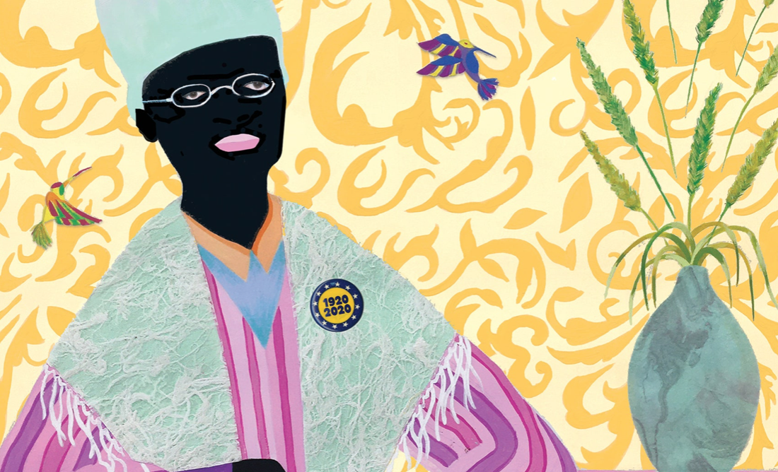 Womens suffrage grace lynne haynes painted sojourner truth using vibrant colors and vividly patterned textiles to make the portrait contemporary