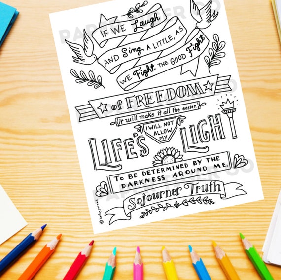 Sojourner truth quote black history coloring page