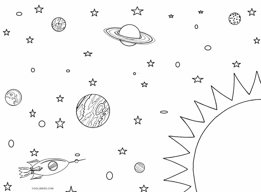 Printable solar system coloring pages for kids