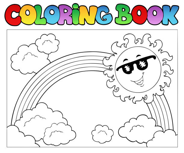 Sol para colorear ilustraciones de stock grãficos vectoriales libres de derechos y clip art