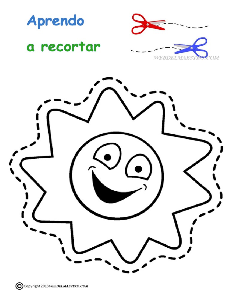 Sol para colorear y recortar pdf