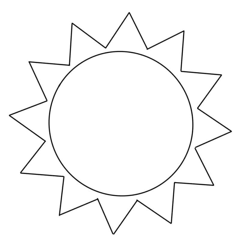 Sol normal para colorear imprimir e dibujar â