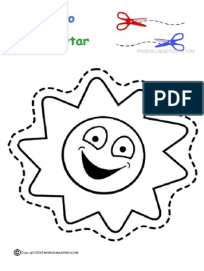 Sol para colorear y recortar pdf
