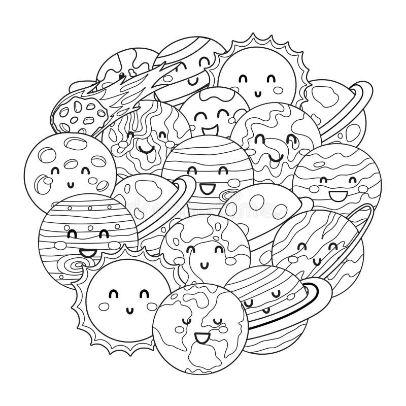 Solar system coloring stock illustrations â solar system coloring stock illustrations vectors clipart