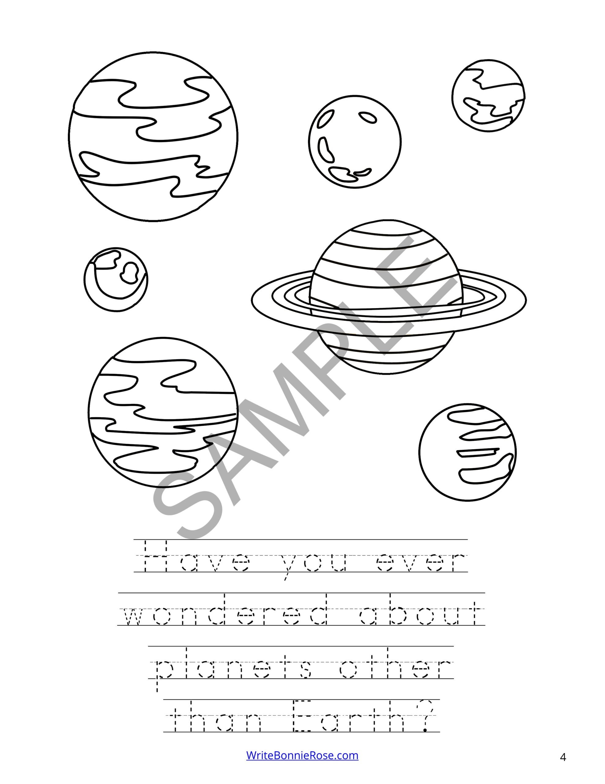 Learning about the planets coloring book